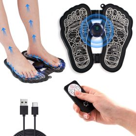 KEKOY EMS Foot Massager Pad with Romote Control, Electric USB Rechargeable Foot Massage Mat with 8 Modes 19 Intensity Promote Blood Circulation