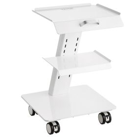 VEVOR Lab Trolley, 3-Layer Rolling Lab Cart, Metal Mobile Trolley with Swivel Wheels, Tray Rolling Clinic Cart 220 lbs Weight Capacity, for Lab