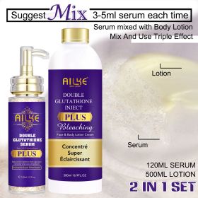 AILKE Whitening Skin Care Set, Hyperpigmentation Treatment Quick Effect, Freckles Melasma Brown Spot Corrector for Men Women (Color: Lotion and Seum)