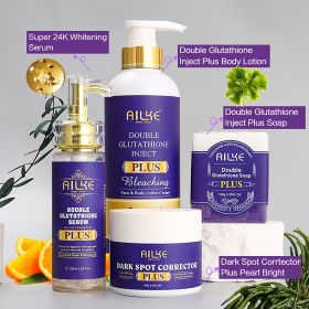 AILKE Whitening Dark Spot Removal Lotion, Antioxidant Body Cream, Smooth Soft Skin, With Double Glutathione, Support Wholesale (Color: 4 In 1 Set)